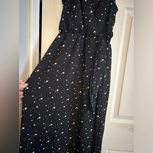 Scobe black and white star maxi dress lightweight